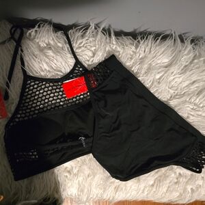 GOSSIP WHO'S BAD HALTER TOP BIKINI - SIZE LARGE